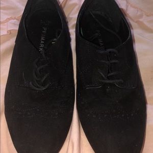 black oxford flats